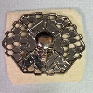 Halo Silver Skull Belt Buckle